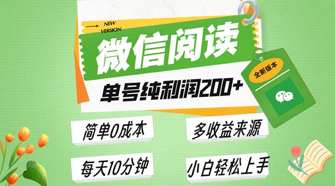 （13425期）最新微信阅读6.0，每日5分钟，单号利润200+，可批量放大操作，简单0成本-赚钱网