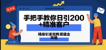 手把手教你日引200+精准客户，精准引流矩阵搭建全攻略：从价值解析到实战模式-赚钱网