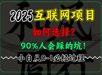 2025年互联网项目搞钱方法论，全是干货，肺腑之言，新手从0-1必经过程，边看边实操-赚钱网
