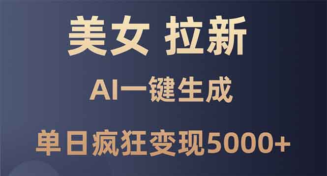 （13866期）美女暴力拉新，通过AI一键生成，单日疯狂变现5000+，纯小白一学就会！-赚钱网