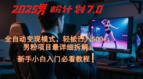 2025男粉计划7.0，全自动变现模式，轻松日入5张+，新手小白必看课程-赚钱网