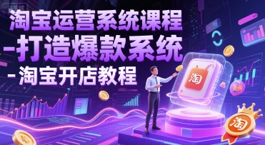 淘宝运营系统课程-打造爆款系统-淘宝开店教程-赚钱网