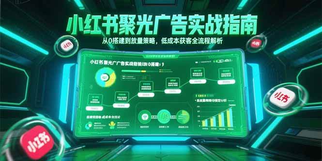 （15248期）小红书聚光广告实战指南，从0搭建到放量策略，低成本获客全流程解析-赚钱网