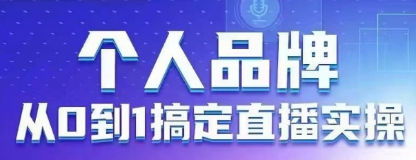 个人品牌：从0到1搞定直播实操，用直播为你的个人品牌赋能，六大实操板块，放大个人影响力-赚钱网