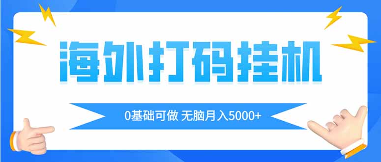 （14449期）海外打码平挂机项目，全自动撸美金，无脑月入5000+-赚钱网