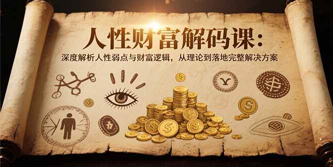 （15434期）人性财富解码课6.0：深度解析人性弱点与财富逻辑，理论到落地完整解决方案-赚钱网