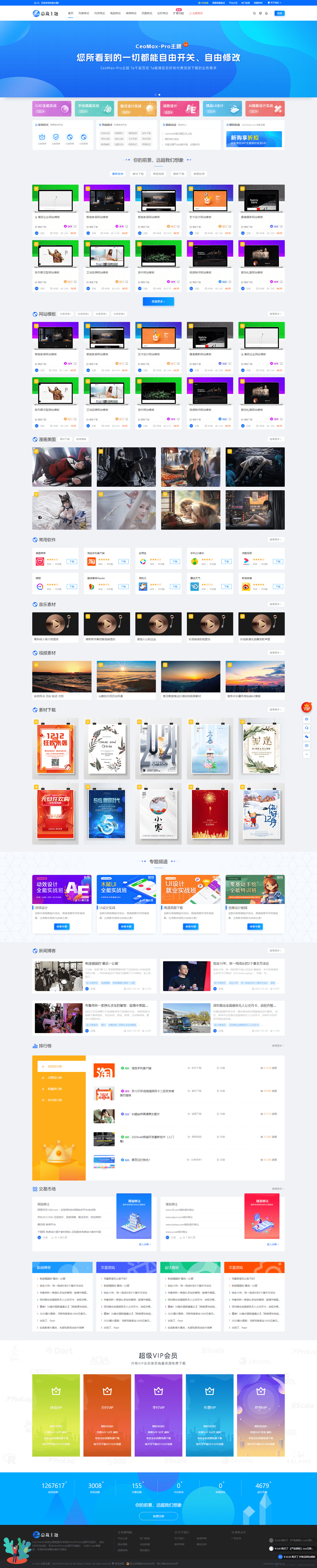 WordPress 资源展示型下载类主题 CeoMax-Pro_v7.6 开心版-赚钱网