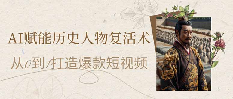 （14311期）AI赋能历史人物复活术：从0到1打造爆款短视频-赚钱网
