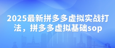 2025最新拼多多虚拟实战打法，拼多多虚拟基础sop-赚钱网