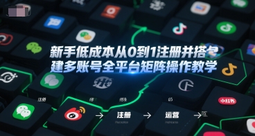 新手低成本从0到1注册并搭建多账号全平台矩阵操作教学，手机号-邮箱-IP-工具-赚钱网