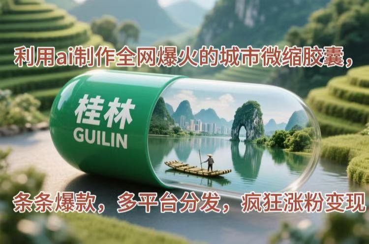 （14704期）利用ai制作全网爆火的城市微缩胶囊，条条爆款，多平台分发，疯狂涨粉变现-赚钱网