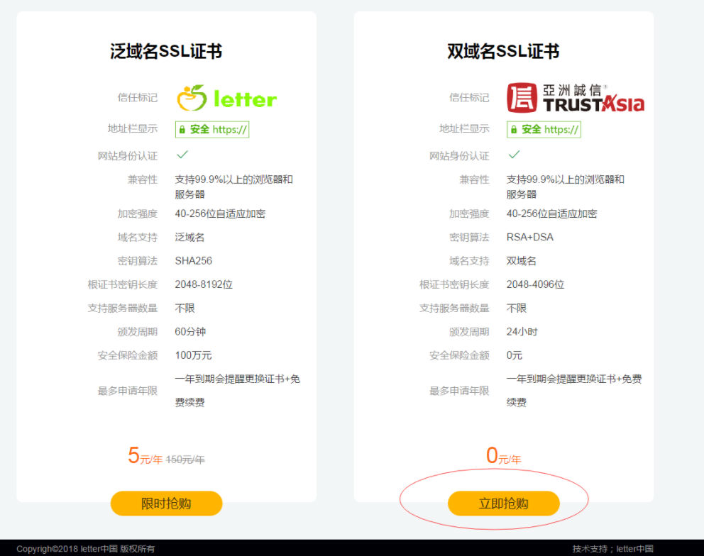 letter双域名SSL证书免费领取一年-赚钱网