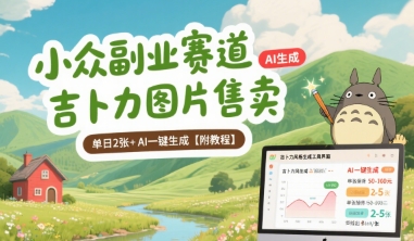 小众副业赛道 吉卜力图片售卖 单日2张+ AI一键生成【附教程】-赚钱网