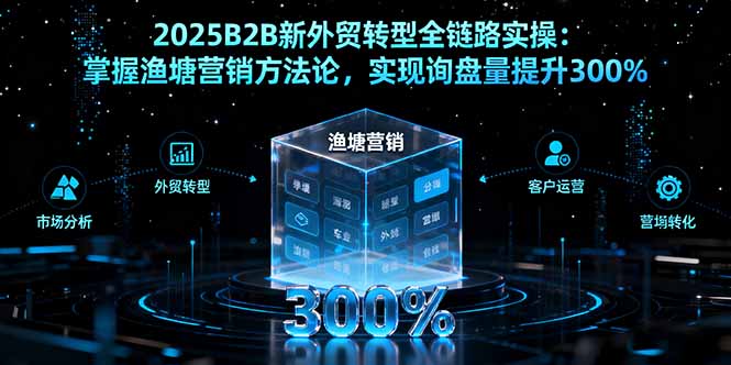 2025B2B新外贸转型全链路实操：掌握渔塘营销方法论，实现询盘量提升300%-赚钱网