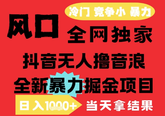 25年6月高爆抖音无人直播最新撸音浪掘金项目，解放双手小白可做，无脑日入1k+，门槛低【揭秘】-赚钱网