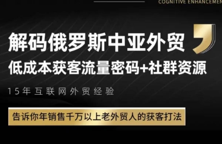 俄罗斯中亚外贸低成本获客流-赚钱网