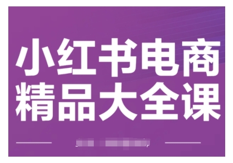 小红书电商精品大全课，快速掌握小红书运营技巧，实现精准引流与爆单目标，轻松玩转小红书电商-赚钱网