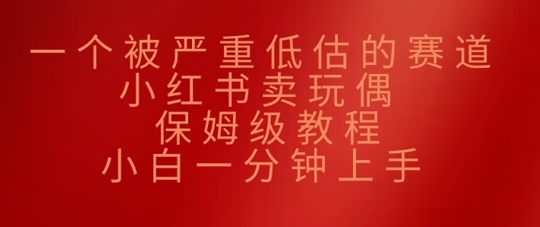 一个被严重低估的赛道，小红书卖玩偶，保姆级教程，小白一分钟上手-赚钱网