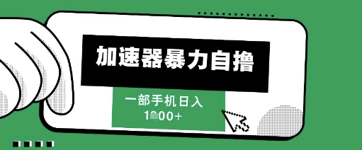 205新风口，加速器暴力自撸，单机日入1k+【揭秘】-赚钱网