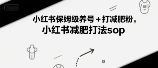 小红书保姆级养号+打减肥粉，小红书减肥打法sop-赚钱网