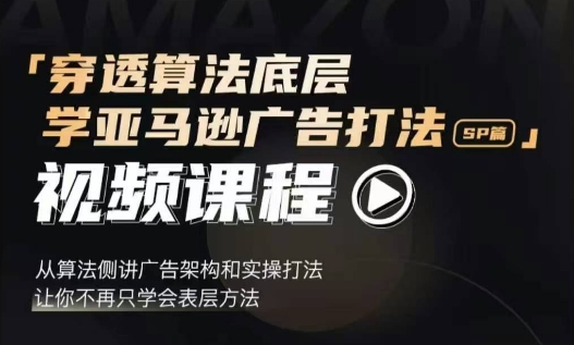 穿透算法底层，学亚马逊广告打法SP篇，从算法侧讲广告架构和实操打法，让你不再只学会表层方法-赚钱网