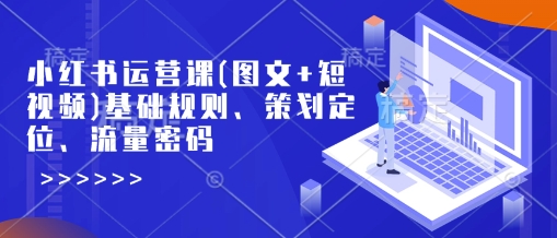 小红书运营课(图文+短视频)基础规则、策划定位、流量密码-赚钱网