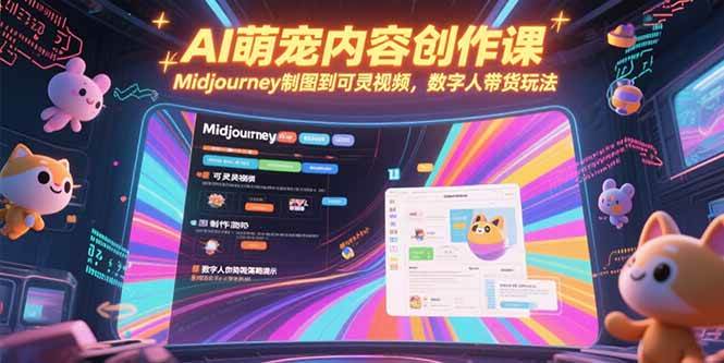 （15311期）AI萌宠内容创作课，Midjourney制图到可灵视频，数字人带货玩法-赚钱网
