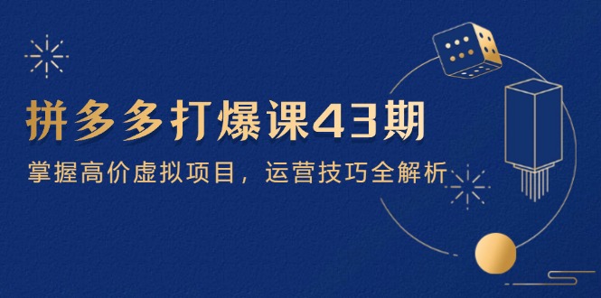 （14546期）拼多多打爆课第 43 期，掌握高价虚拟项目，运营技巧全解析（15节）-赚钱网