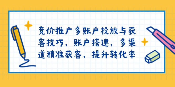 （13979期）竞价推广多账户投放与获客技巧，账户搭建，多渠道精准获客，提升转化率-赚钱网