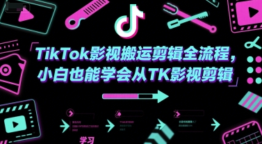 TikTok影视搬运剪辑全流程，小白也能学会从TK影视剪辑-赚钱网