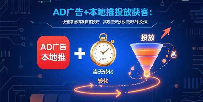 （15637期）AD广告+本地推投放获客：快速掌握精准获客技巧，实现当天投放当天转化效果-赚钱网