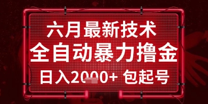 六月最新技术全自动暴力撸金，稳定日入2k+包起号，长期稳定【揭秘】-赚钱网