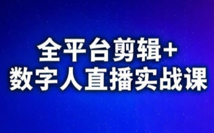 视频号、快手、抖音全平台剪辑+数字人直播实战课(更新9月)-赚钱网