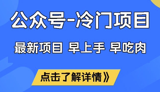 公众号冷门赛道，早上手早吃肉，单月轻松稳定变现1W【揭秘】-赚钱网