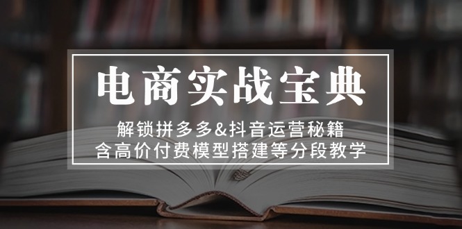 （13195期）电商实战宝典 解锁拼多多&抖音运营秘籍 含高价付费模型搭建等分段教学-赚钱网
