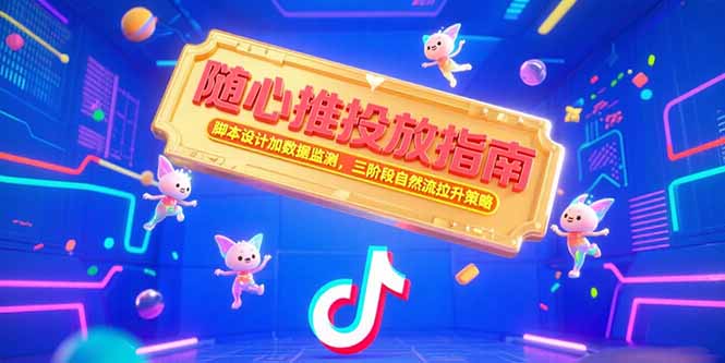 随心推投放指南，脚本设计加数据监测，三阶段自然流拉升策略-赚钱网