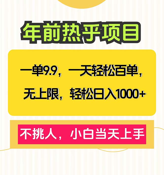 （13795期）一单1.9，一天百单无上限，不挑人，小白当天上手，轻松日入1000+-赚钱网
