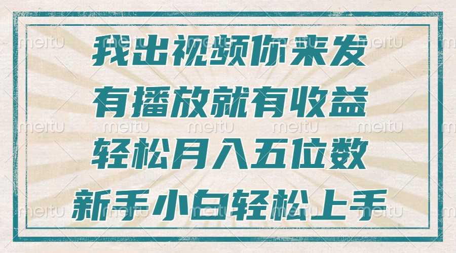 （13667期）不剪辑不直播不露脸，有播放就有收益，轻松月入五位数，新手小白轻松上手-赚钱网