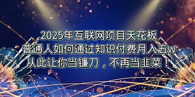 （15354期）2025年互联网项目天花板，普通人如何通过卖项目实现逆风翻盘，月入5W＋！-赚钱网