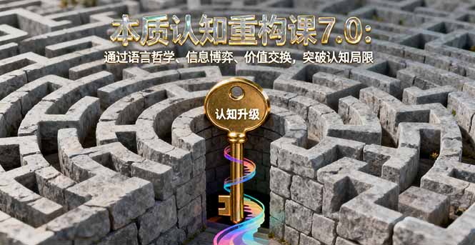 本质认知重构课7.0：通过语言哲学、信息博弈、价值交换，突破认知局限-赚钱网