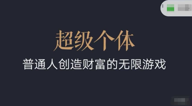 超级个体2024-2025翻盘指南，普通人创造财富的无限游戏-赚钱网