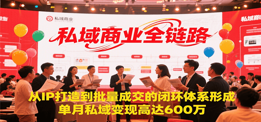 私域商业全链路，从IP打造到批量成交的闭环体系形成，单月私域变现600万-赚钱网