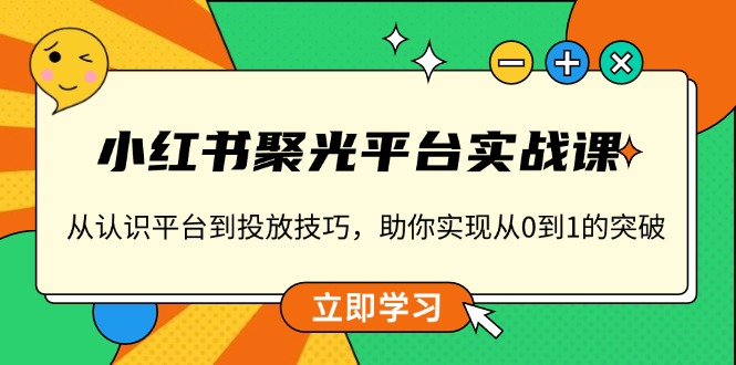 （13775期）小红书 聚光平台实战课，从认识平台到投放技巧，助你实现从0到1的突破-赚钱网
