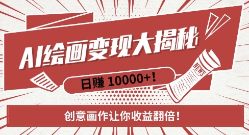AI梦境绘画致富秘籍，复制粘贴，新手也能快速掌握，创意画作让你收益翻倍-赚钱网