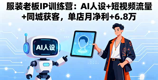 服装老板IP训练营：AI人设+短视频流量+同城获客，单店月净利+6.8万-赚钱网