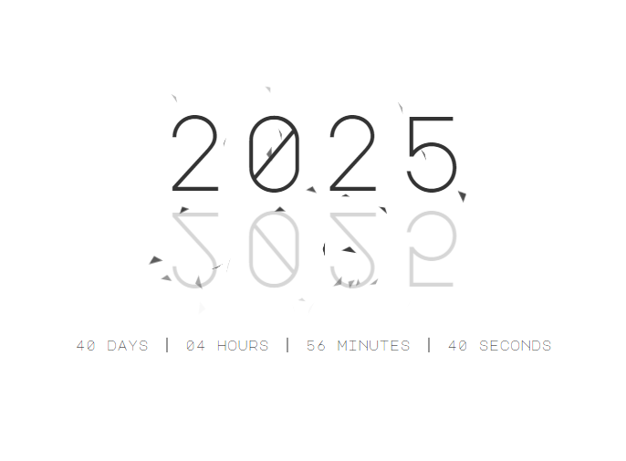 2025年新年倒计时动画效果HTML代码-赚钱网