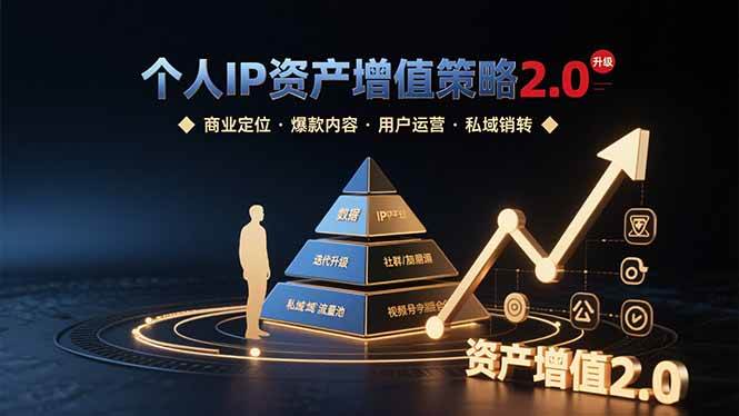（15653期）个人IP资产增值策略2.0 拆解商业定位/爆款内容/用户运营/私域销转四大模块-赚钱网