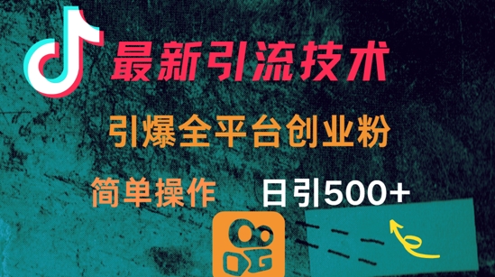 最新引流方法，引爆全平台的一个创业粉，简单操作日引300+-赚钱网