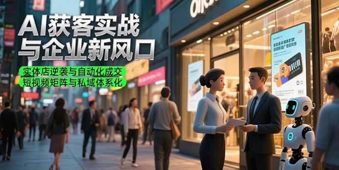 （15348期）AI获客实战与企业新风口，实体店逆袭与自动化成交 短视频矩阵与私域体系化-赚钱网