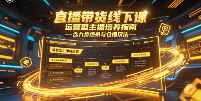 （15281期）直播带货线下课，运营型主播培养指南，含九步绝杀与仓播玩法-赚钱网